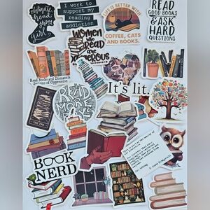 Bookworm,  booknerd stickers,  readers, Journaling,  stationary,  25pc